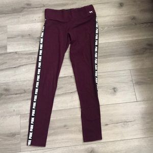 Burgundy Victoria’s Secret pink legging